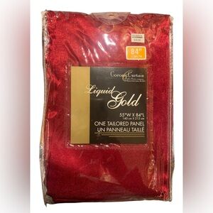 Deep Red Window Curtains Liquid Gold NEW Set Of 2 Panels 55” W X 84” L